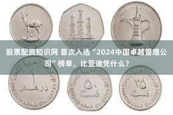 股票配资知识网 首次入选“2024中国卓越管理公司”榜单，比亚迪凭什么？